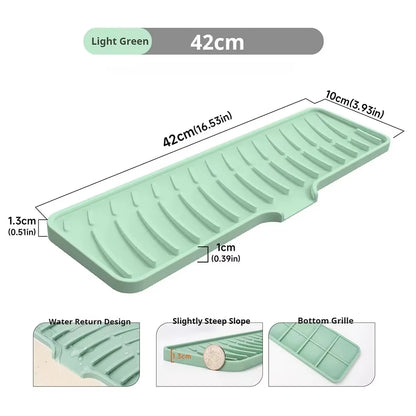 Kitchen Faucet Splash Pad Silicone Sink Faucet Splash Guard Mat Sponge Drain Pad Countertop Protector for Kitchen Bath Gadgets