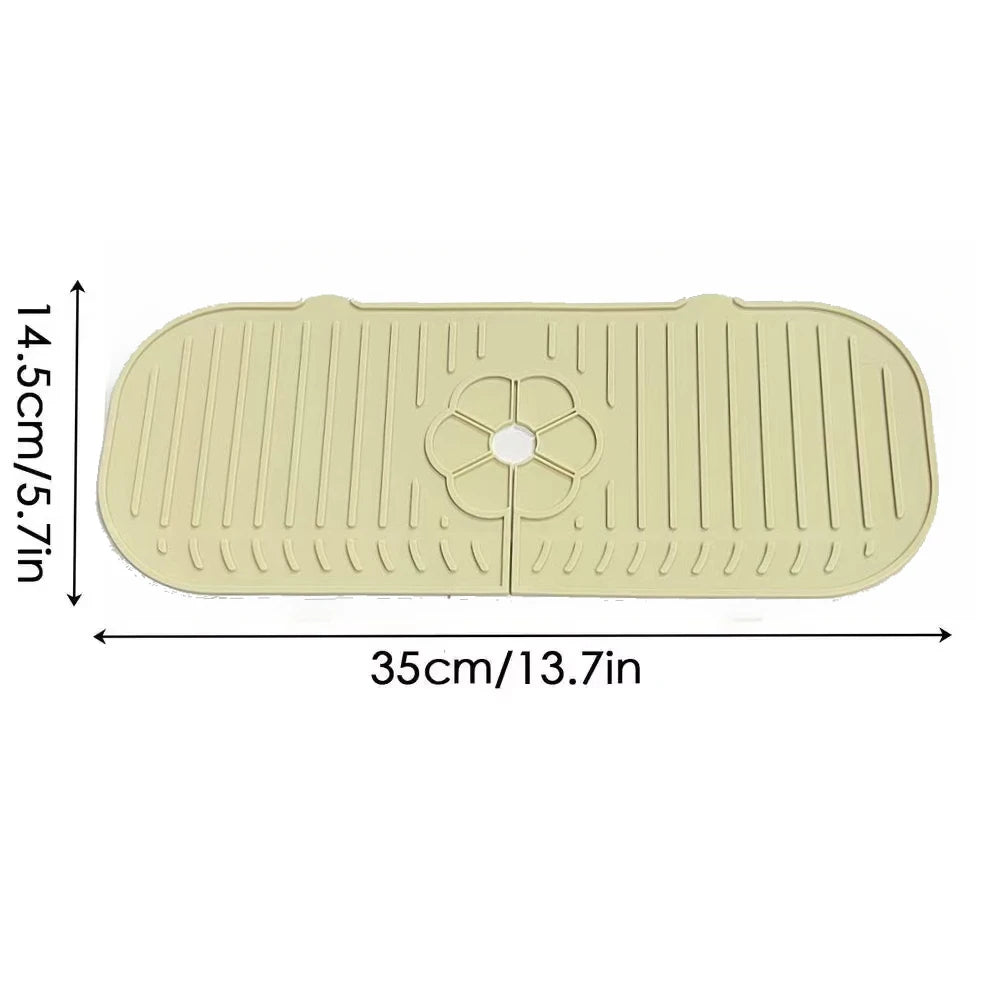 Kitchen Faucet Splash Pad Silicone Sink Faucet Splash Guard Mat Sponge Drain Pad Countertop Protector for Kitchen Bath Gadgets