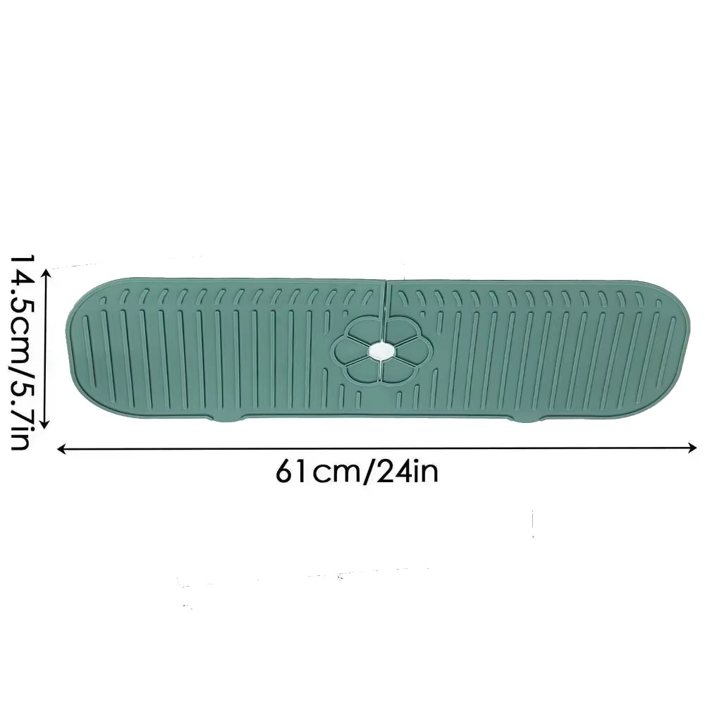 Kitchen Faucet Splash Pad Silicone Sink Faucet Splash Guard Mat Sponge Drain Pad Countertop Protector for Kitchen Bath Gadgets
