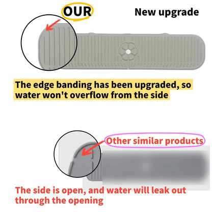 Kitchen Faucet Splash Pad Silicone Sink Faucet Splash Guard Mat Sponge Drain Pad Countertop Protector for Kitchen Bath Gadgets