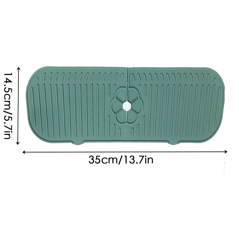 Kitchen Faucet Splash Pad Silicone Sink Faucet Splash Guard Mat Sponge Drain Pad Countertop Protector for Kitchen Bath Gadgets